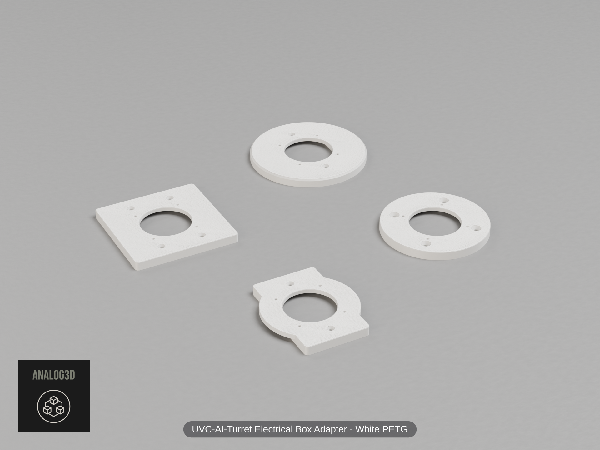 UVC-AI-Turret Electrical Box Mount Adapters - Single Gang - Double Gang - 4 Inch Round