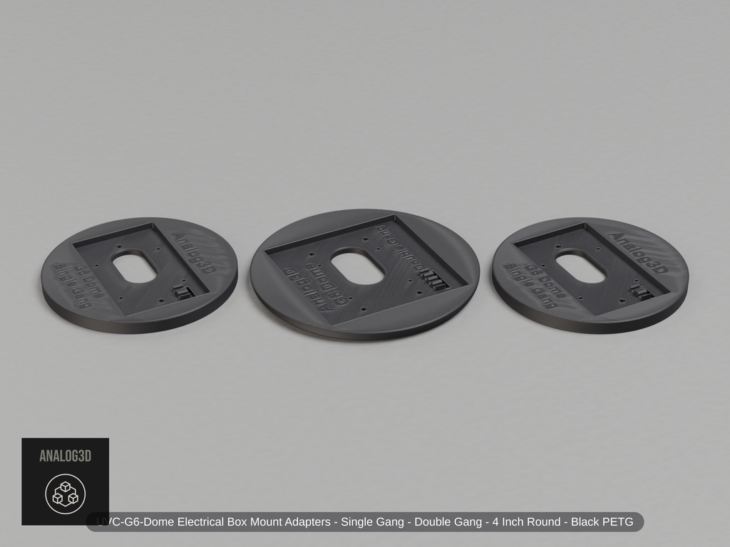 UVC-G6-Dome Electrical Box Mount Adapters - Single Gang - Double Gang - 4 Inch Round