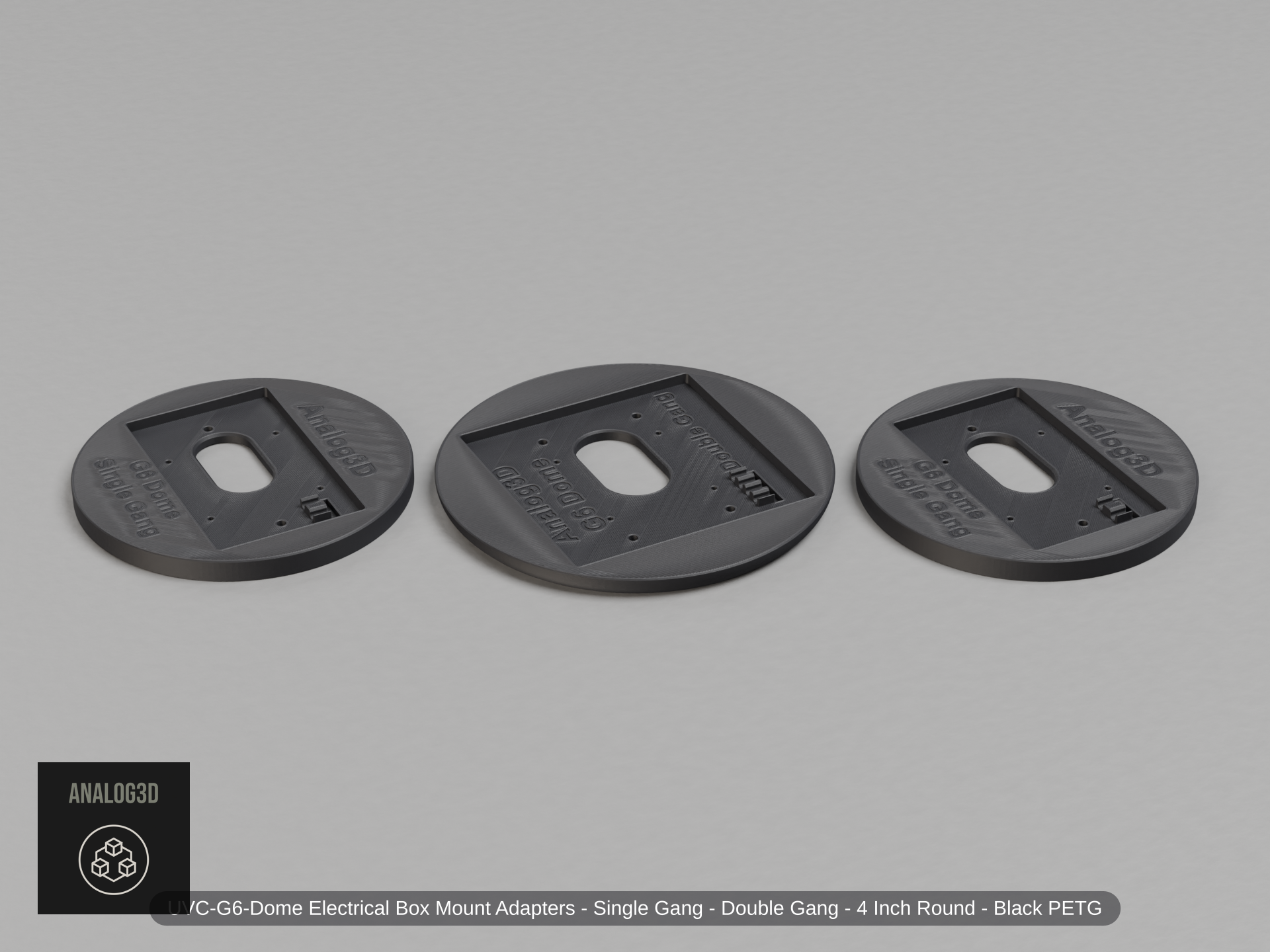 UVC-G6-Dome Electrical Box Mount Adapters - Single Gang - Double Gang - 4 Inch Round