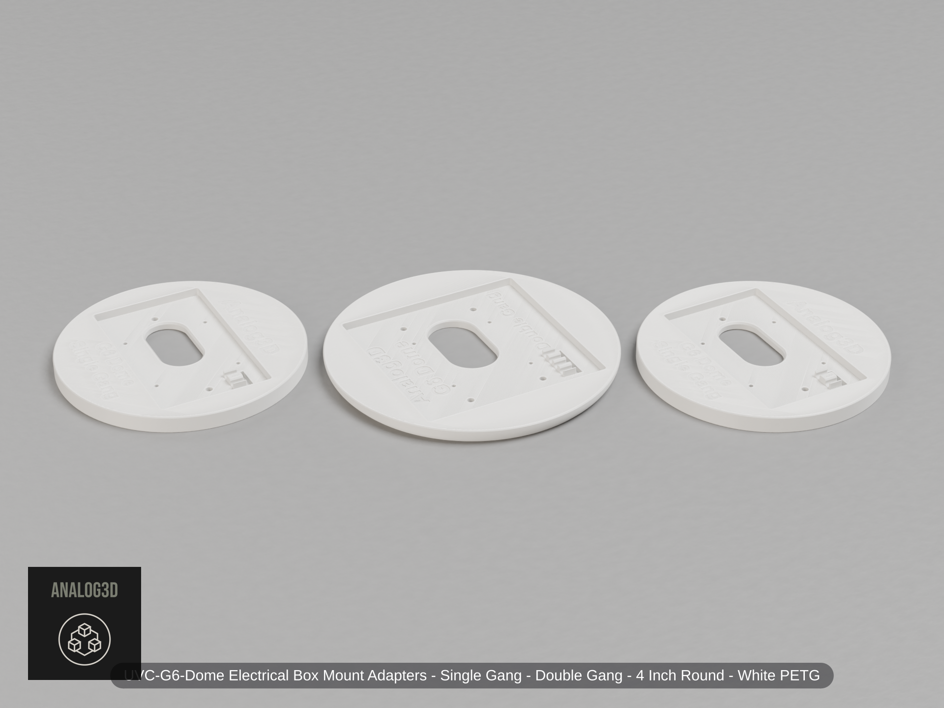 UVC-G6-Dome Electrical Box Mount Adapters - Single Gang - Double Gang - 4 Inch Round
