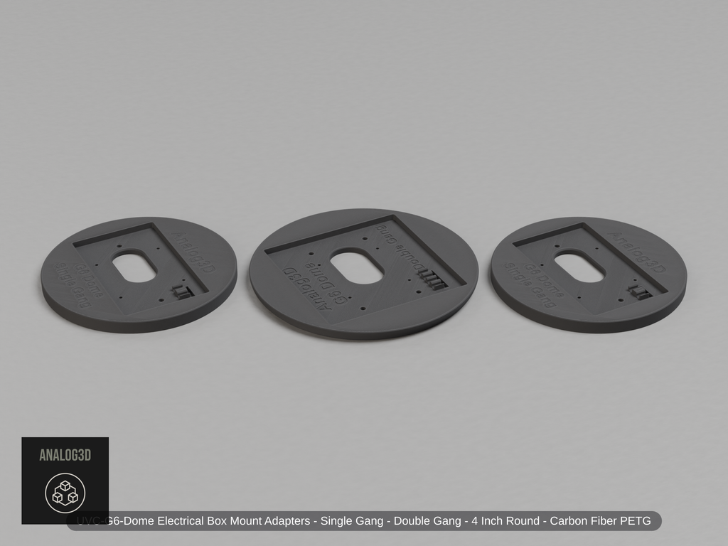 UVC-G6-Dome Electrical Box Mount Adapters - Single Gang - Double Gang - 4 Inch Round