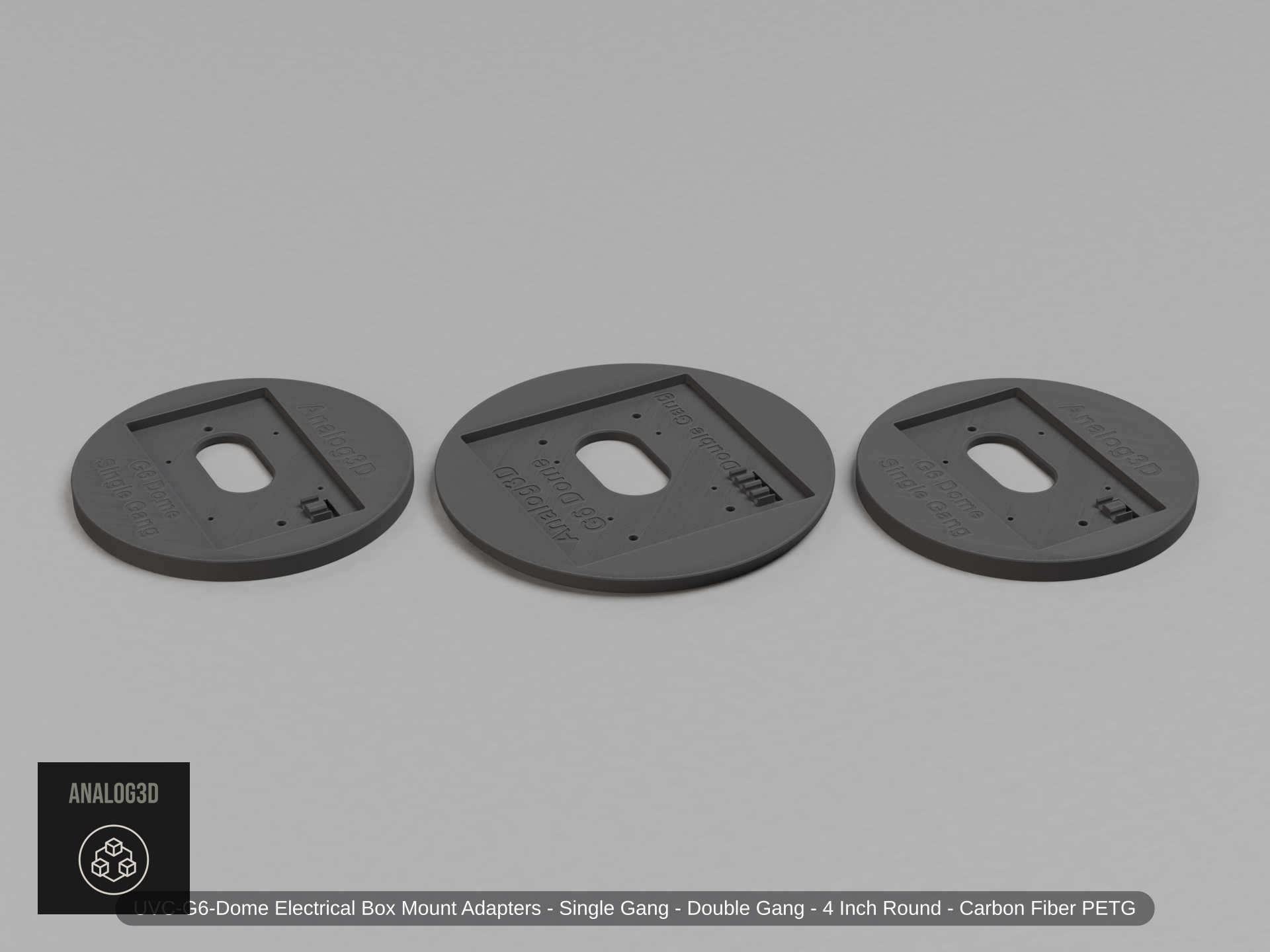 UVC-G6-Dome Electrical Box Mount Adapters - Single Gang - Double Gang - 4 Inch Round