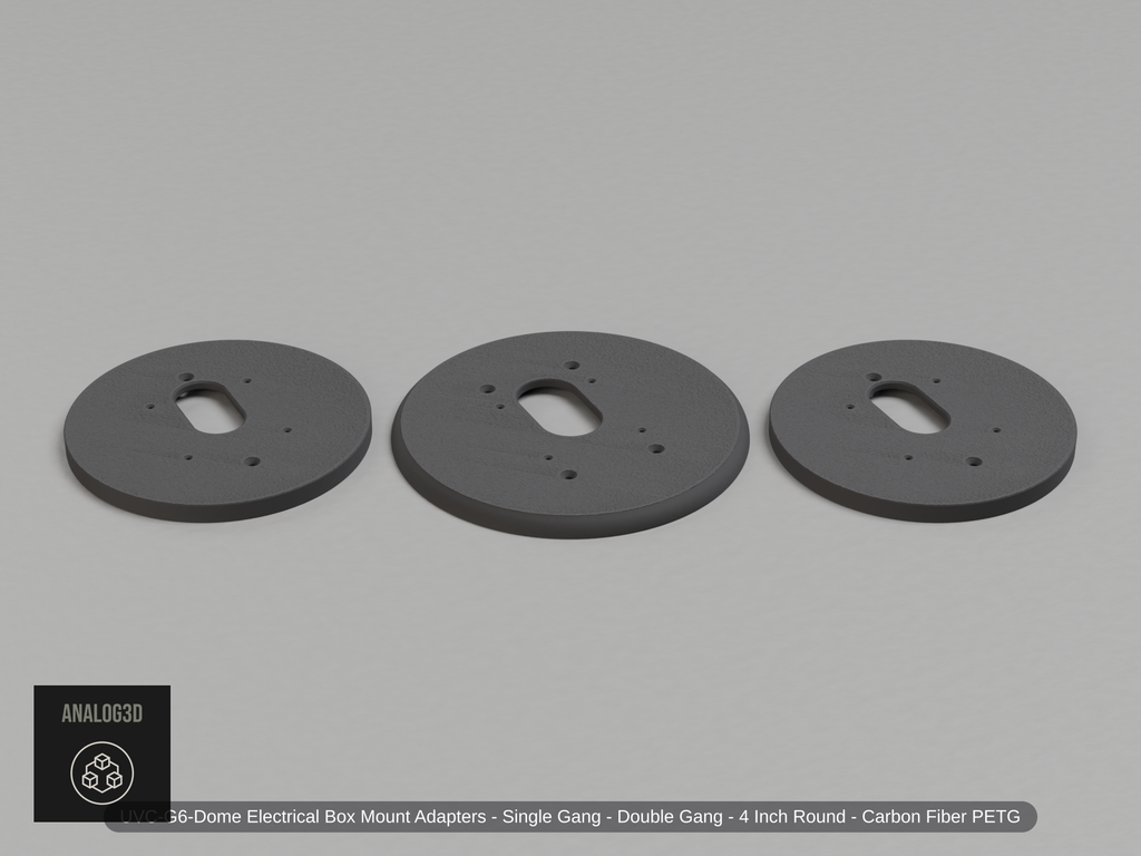 UVC-G6-Dome Electrical Box Mount Adapters - Single Gang - Double Gang - 4 Inch Round
