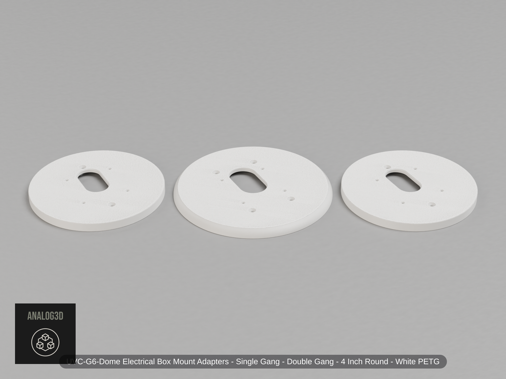 UVC-G6-Dome Electrical Box Mount Adapters - Single Gang - Double Gang - 4 Inch Round