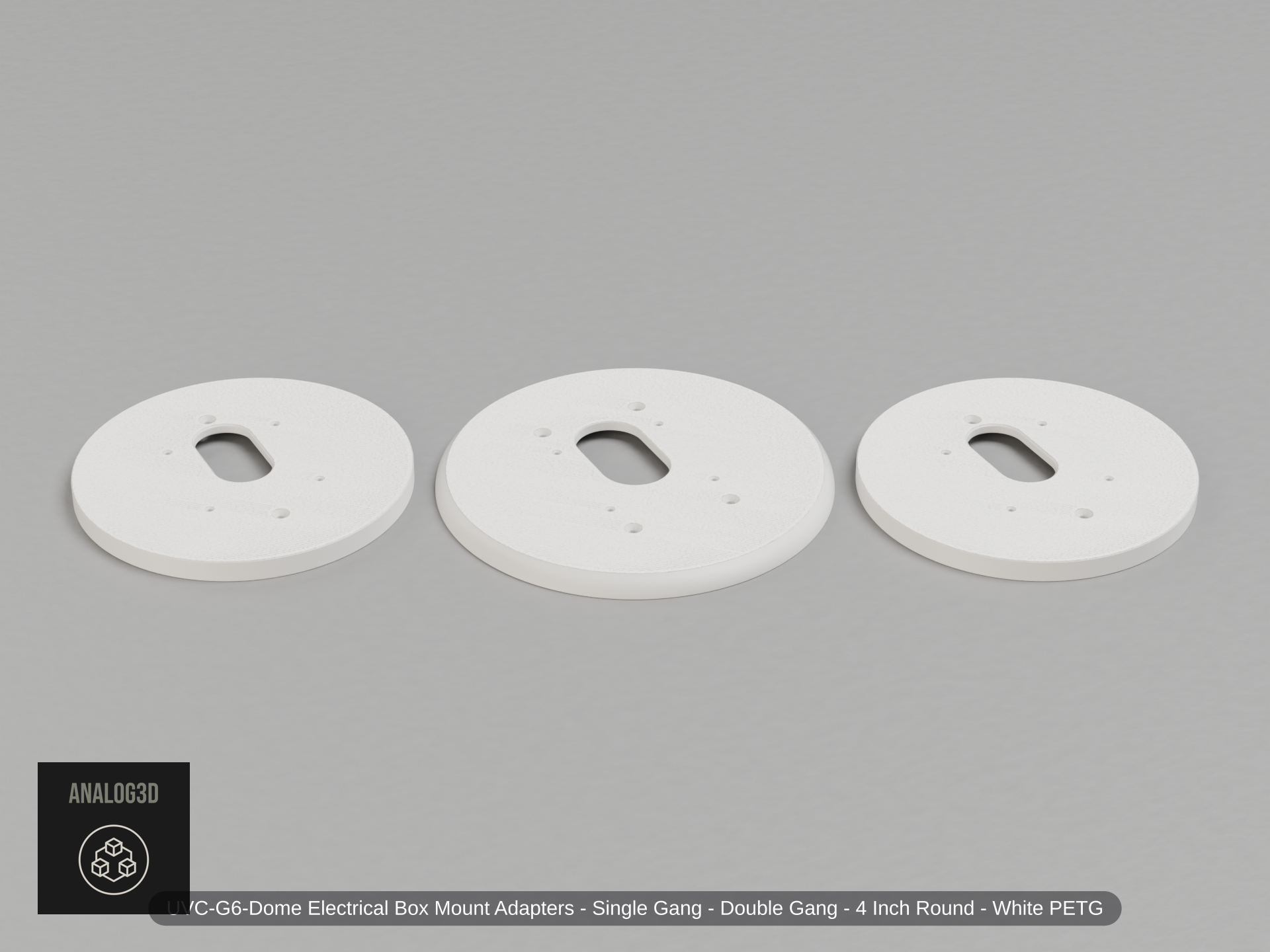 UVC-G6-Dome Electrical Box Mount Adapters - Single Gang - Double Gang - 4 Inch Round