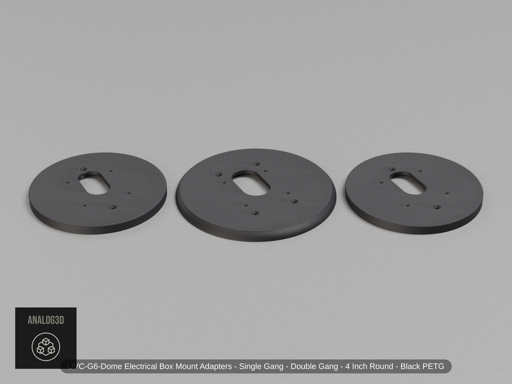 UVC-G6-Dome Electrical Box Mount Adapters - Single Gang - Double Gang - 4 Inch Round