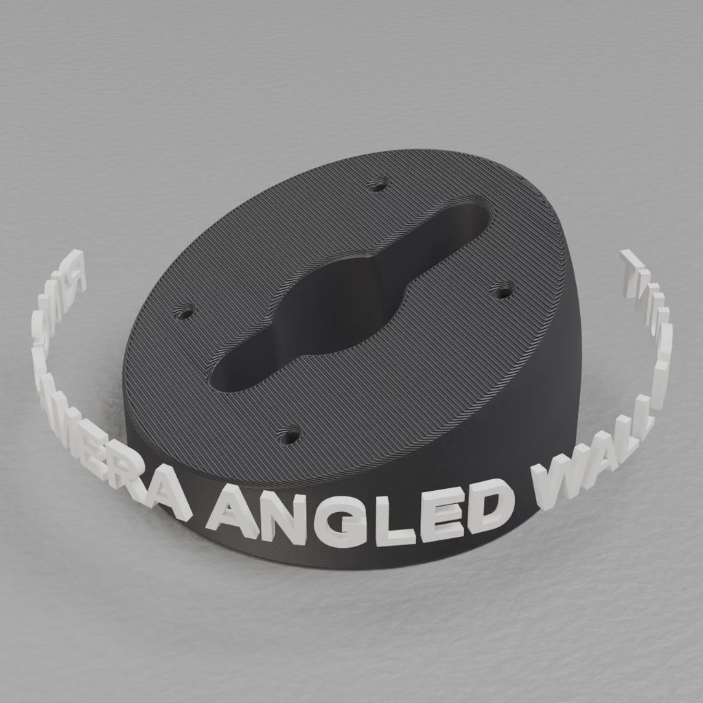 360 turntable of the printed Ring camera angled wall mount, Black PETG