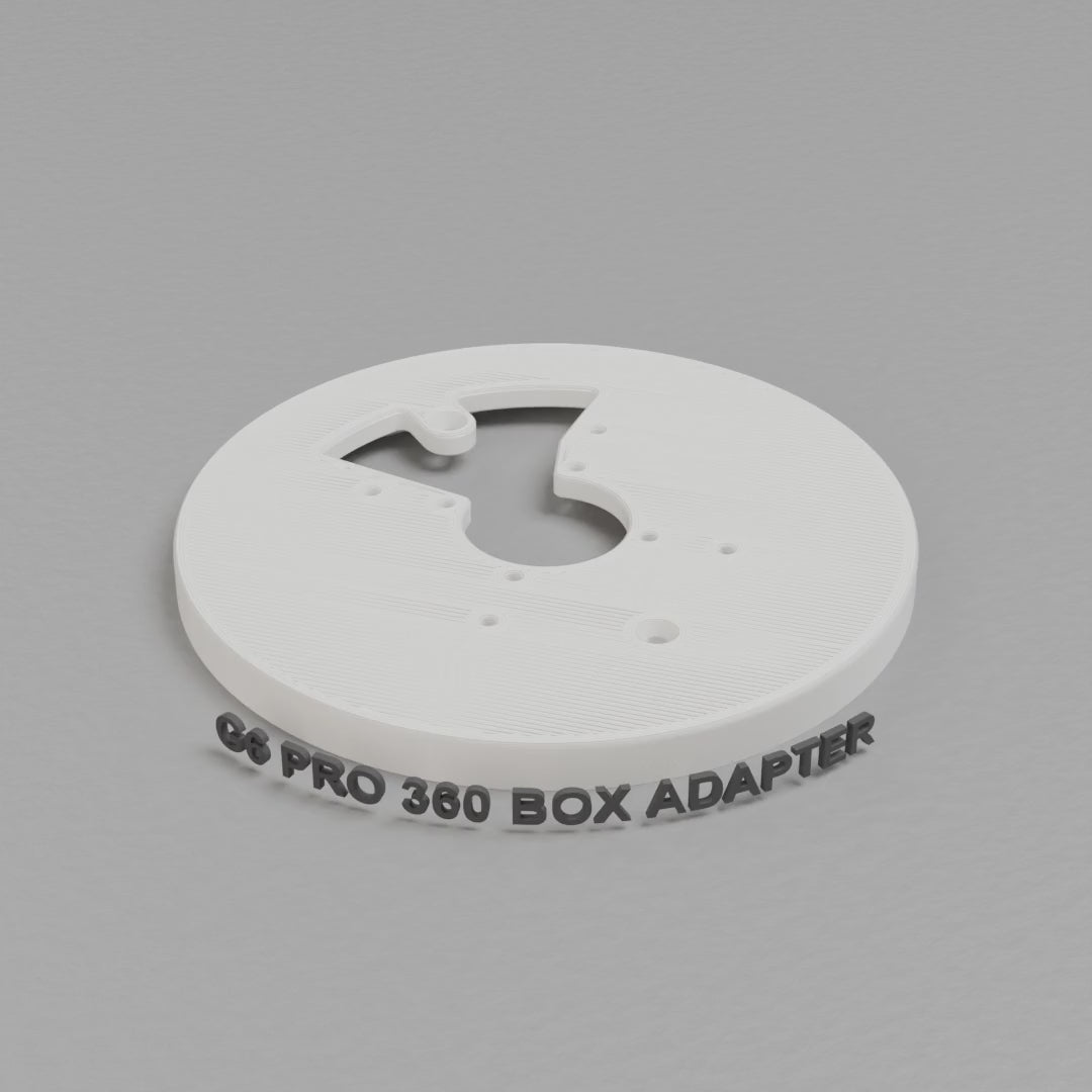 360 turntable of the printed UniFi G6 Pro 360 single-gang electrical box adapter plate, camera face up, White PETG