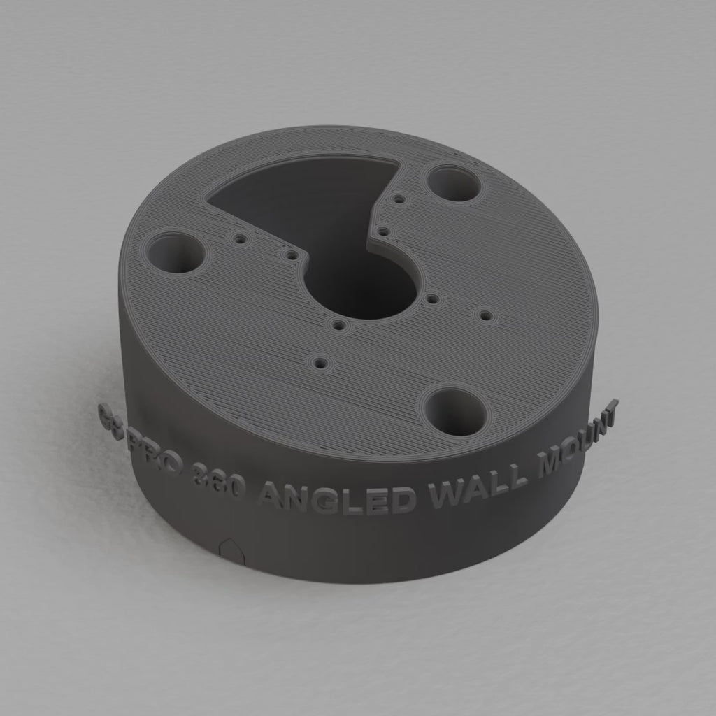 360 turntable of the printed UniFi G6 Pro 360 angled wall-ceiling mount, camera face up, Carbon Fiber PETG