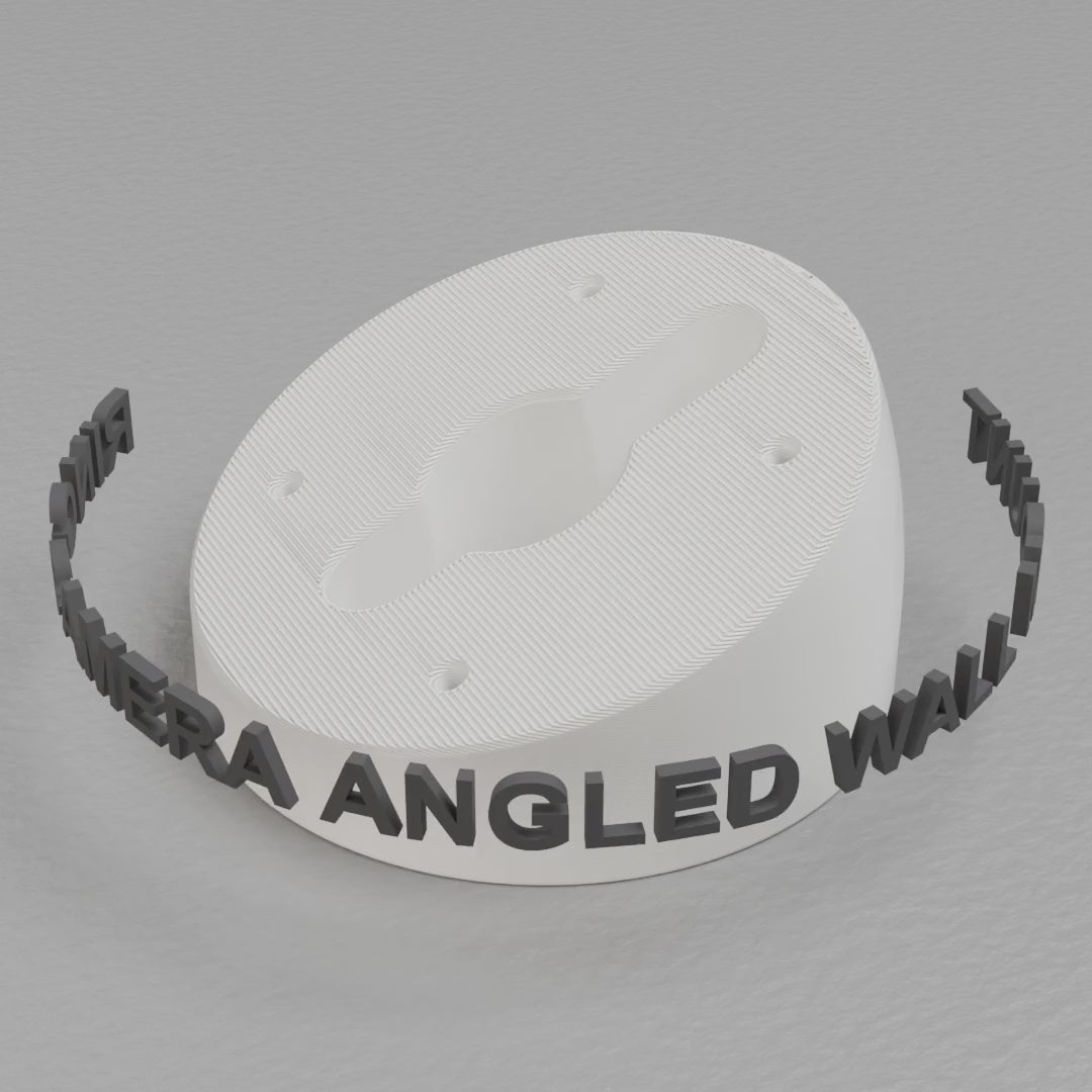 360 turntable of the printed Ring camera angled wall mount, White PETG