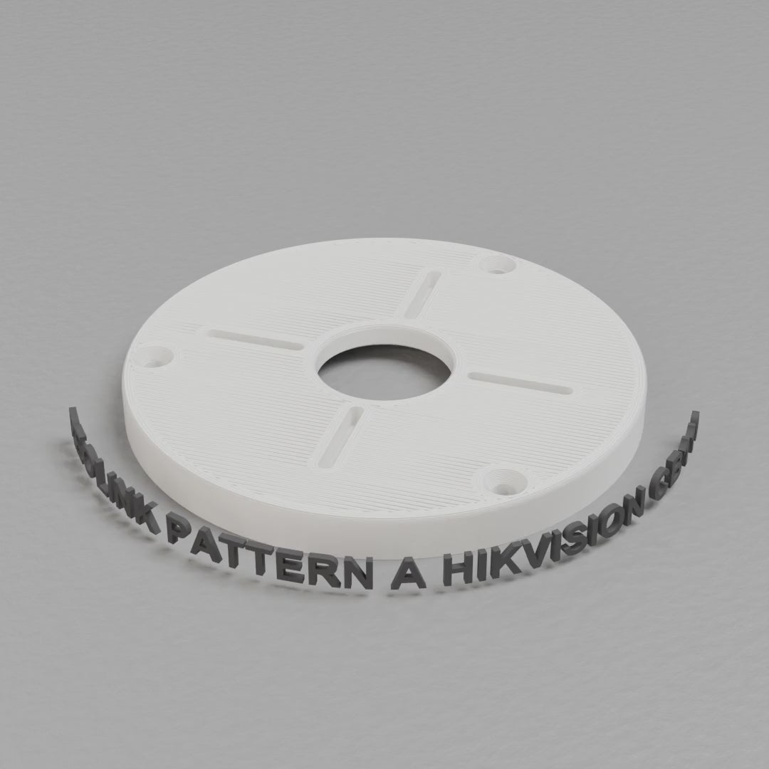 360 turntable of the printed Reolink Pattern A Hikvision CB110 adapter plate
