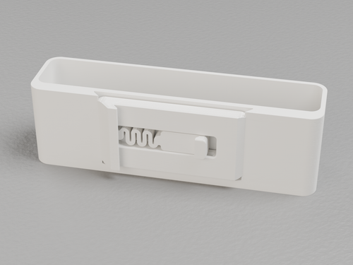 USW-Flex-2.5G-5 DIN rail strap mount, clip seated in the socket - White PETG
