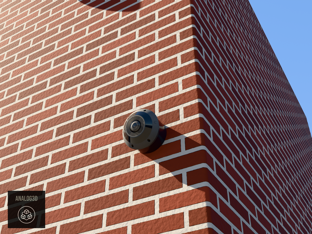 UniFi G6 Pro 360 angled wall-ceiling mount - Black PETG - 1.5 in - brick wall, camera aimed down