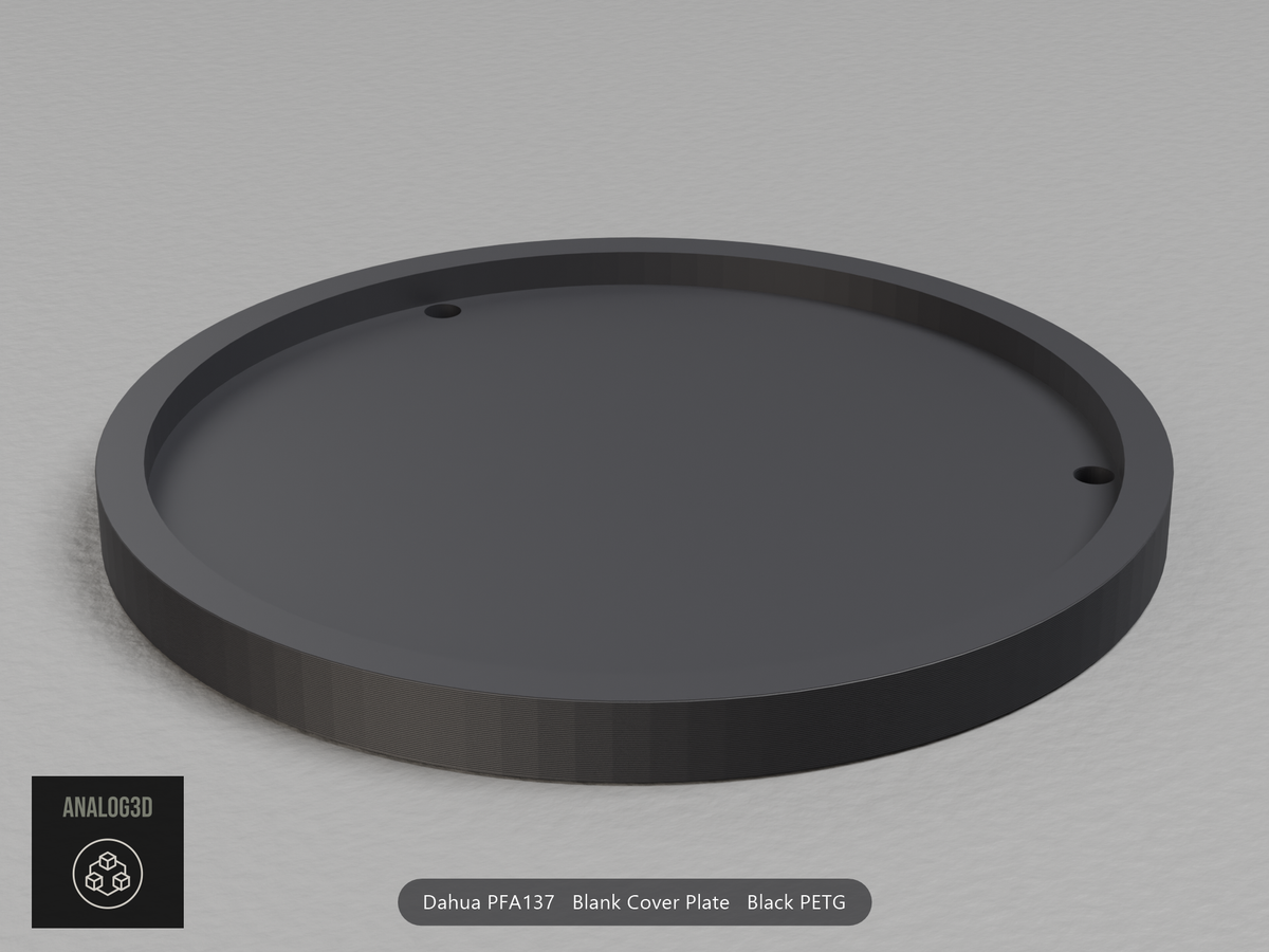 Black PETG Dahua PFA137 blank cover plate, box side