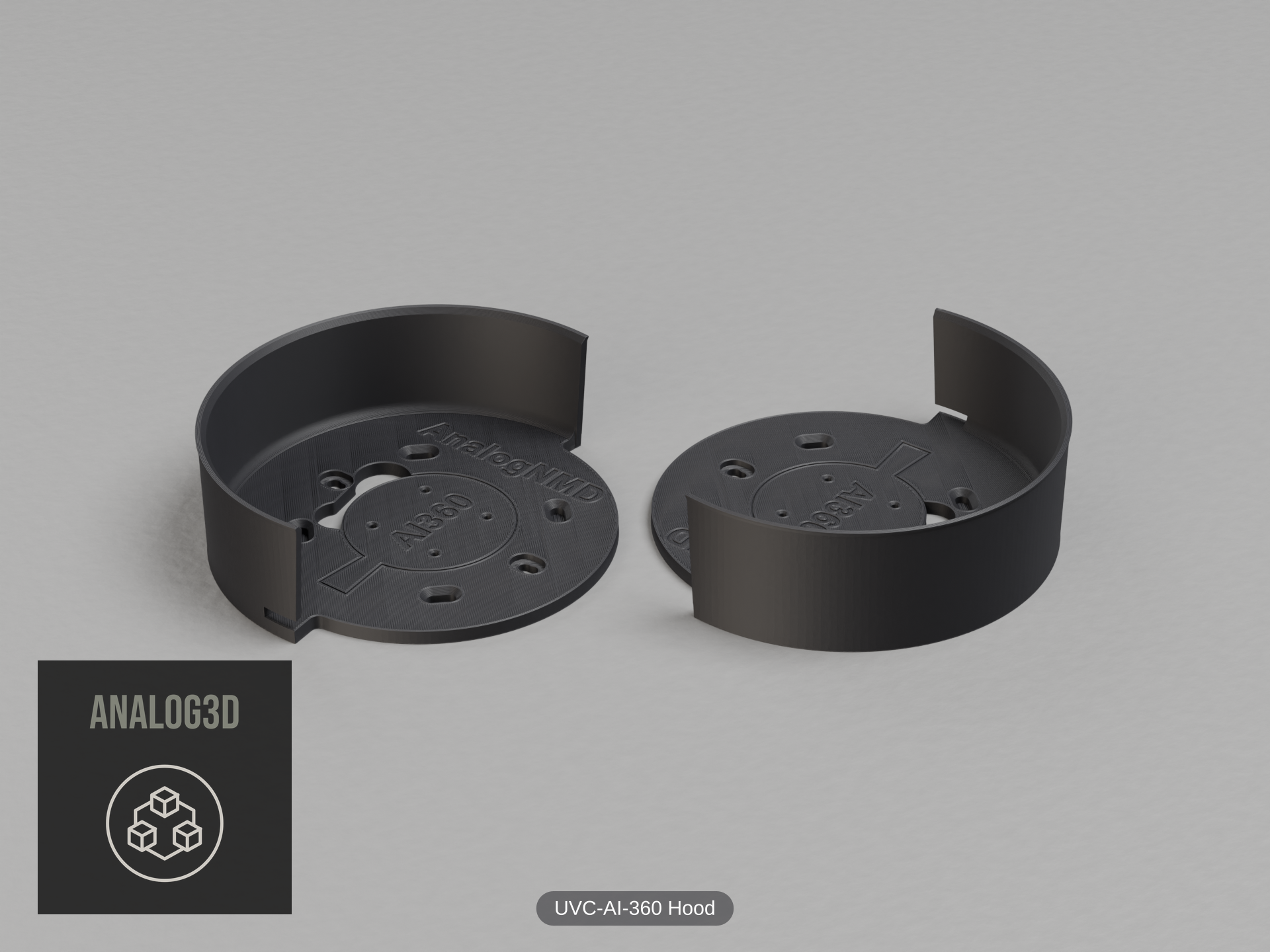 uvc-ai-360-4r-sg-hood — black PETG product render