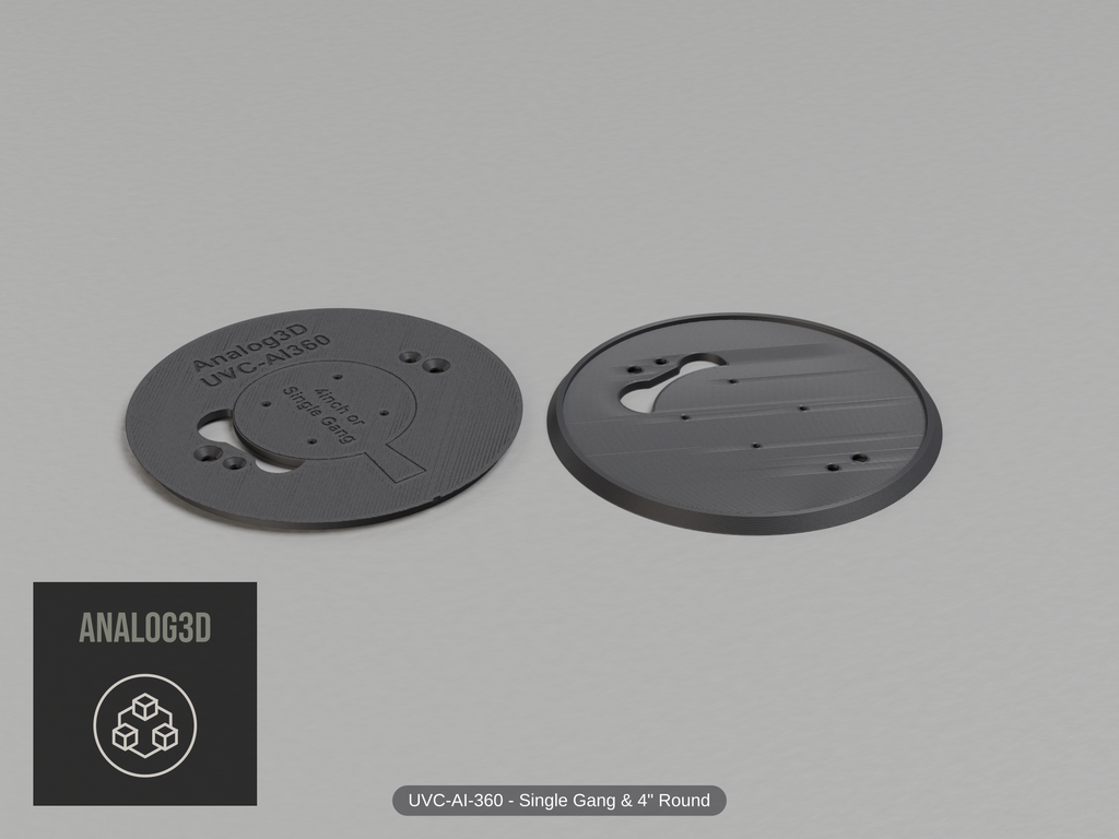 uvc-ai-360-sg-4r — black PETG product render