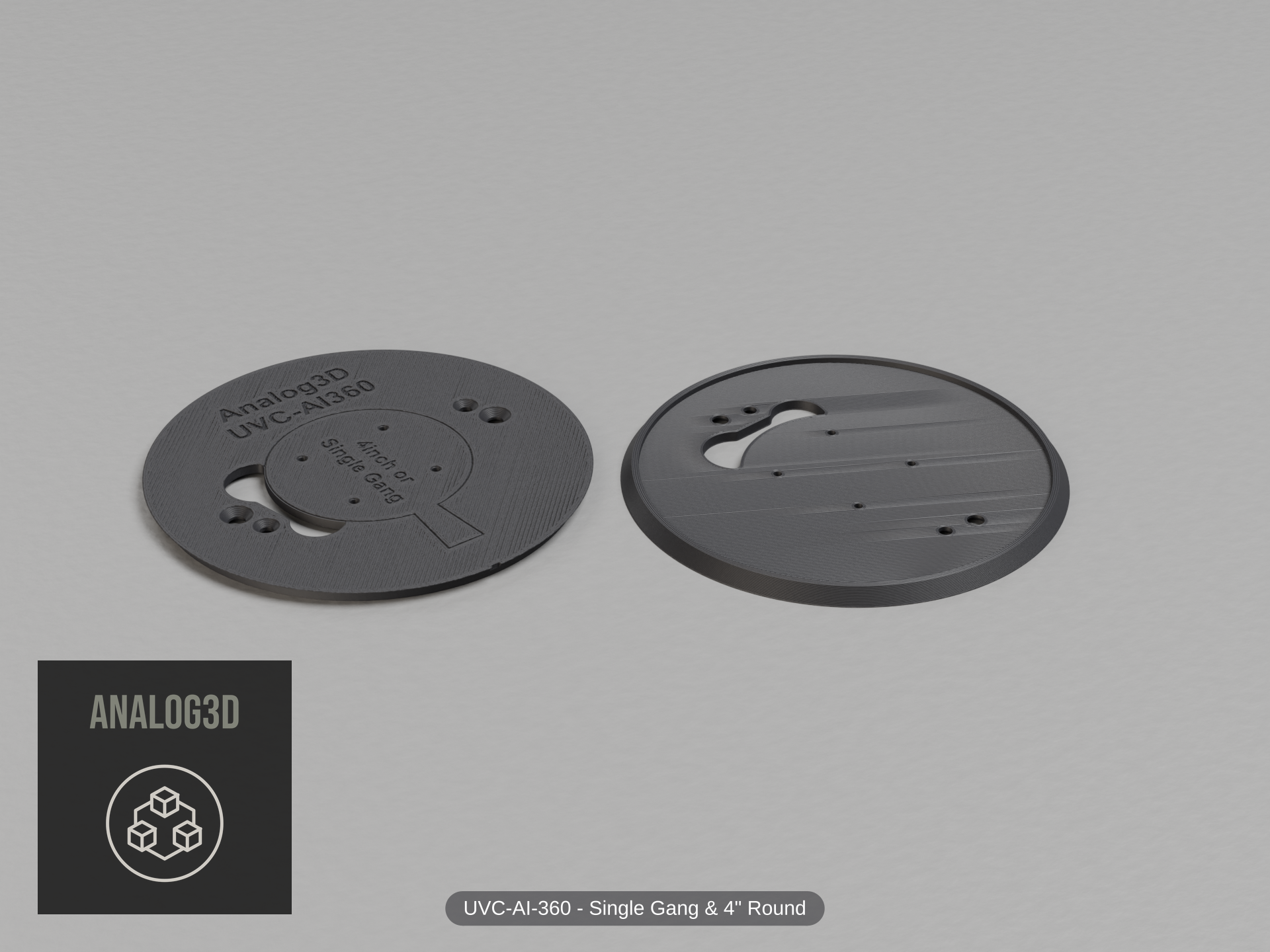 uvc-ai-360-sg-4r — black PETG product render