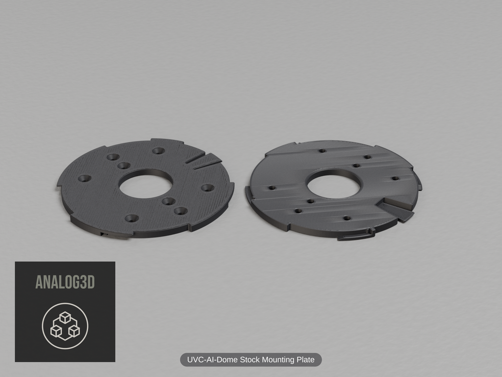 uvc-ai-dome-baseplate — black PETG product render
