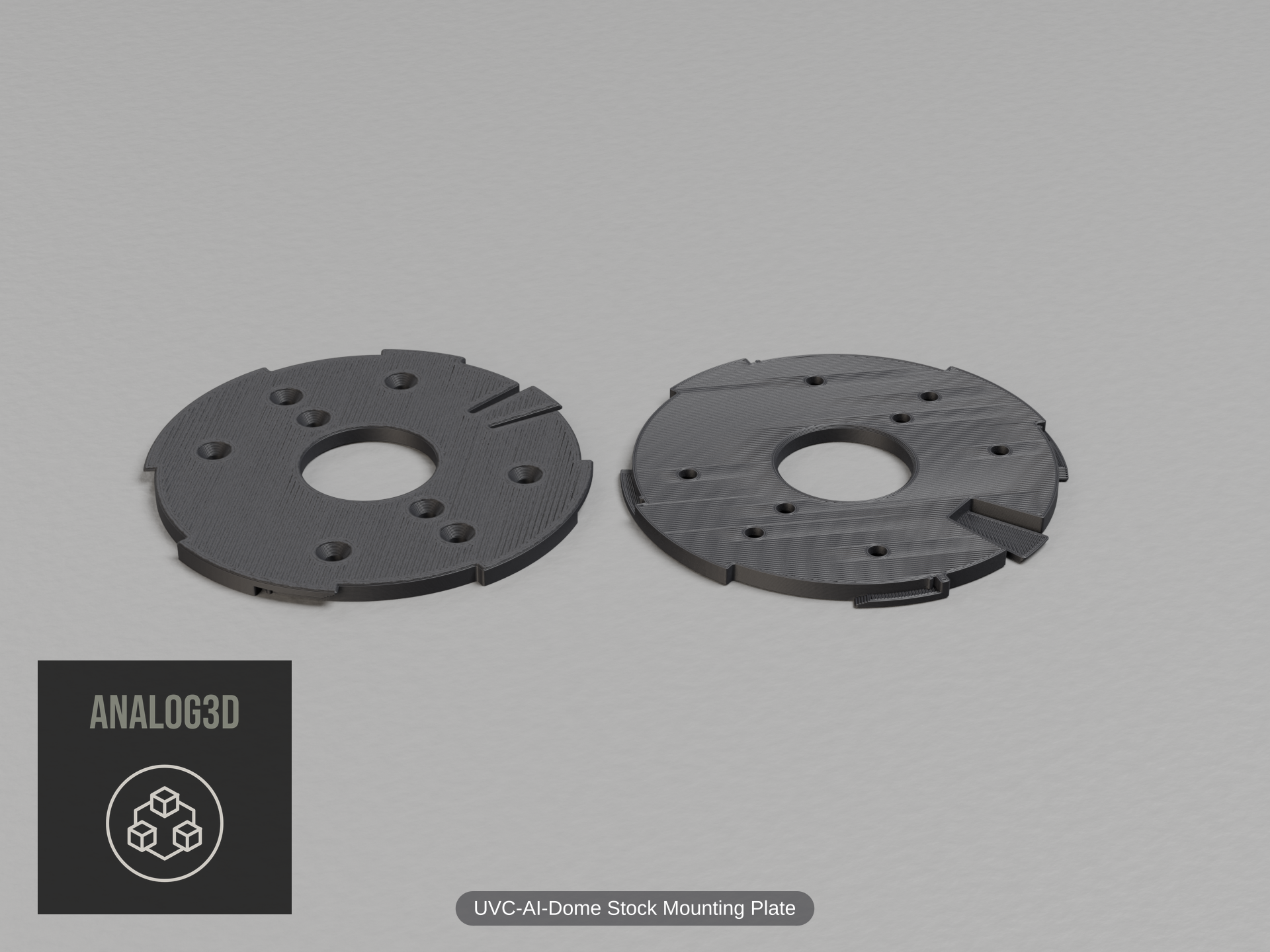 uvc-ai-dome-baseplate — black PETG product render