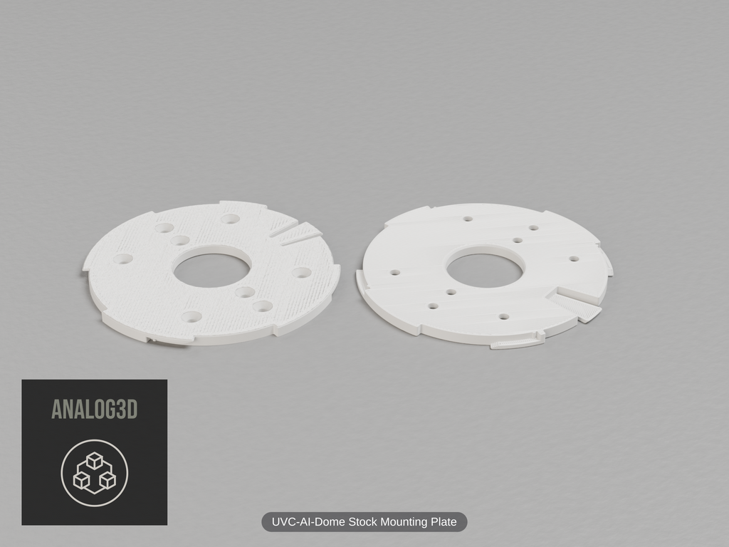 uvc-ai-dome-baseplate — white PETG product render