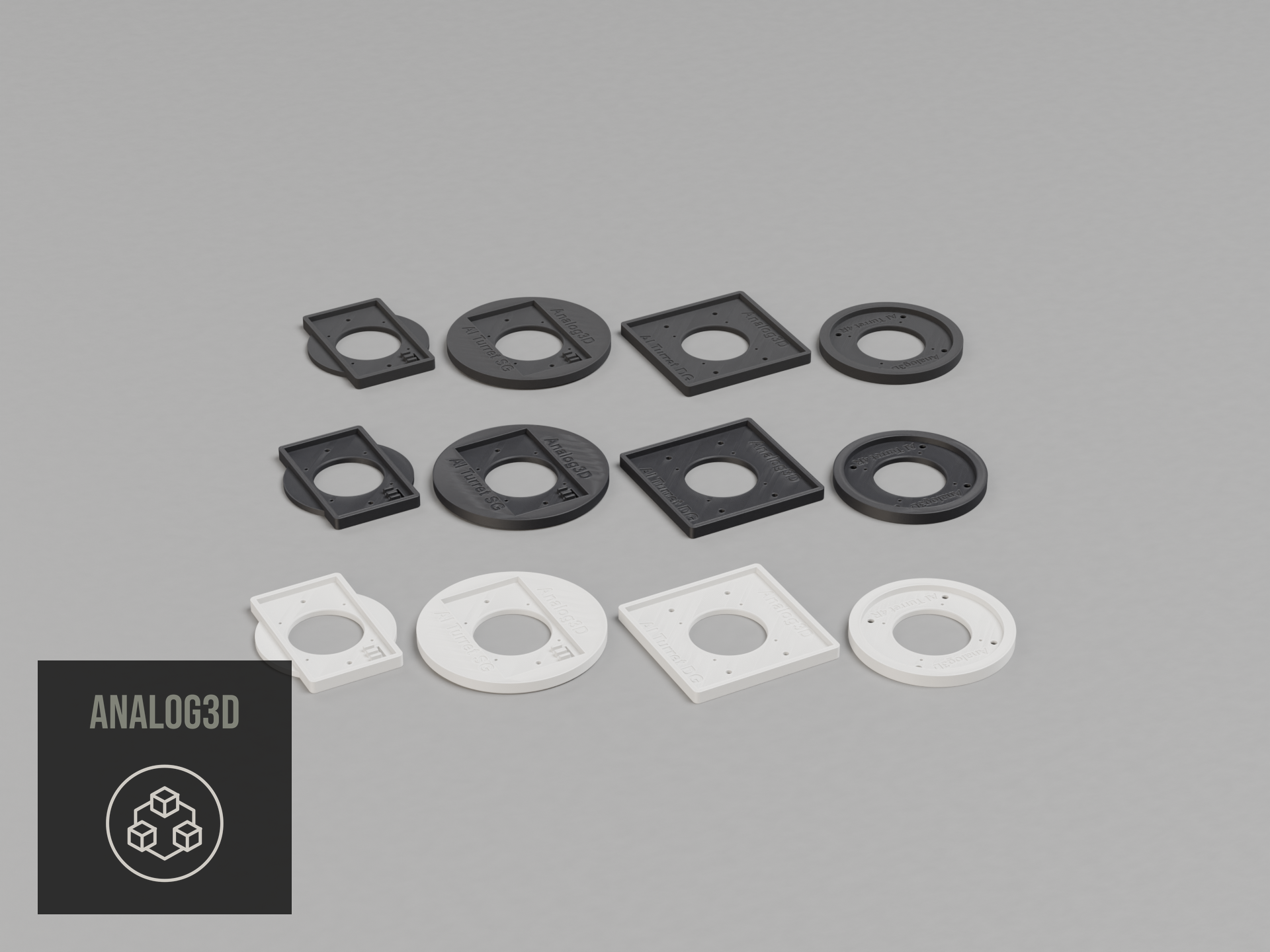 uvc-ai-turret — white PETG product render