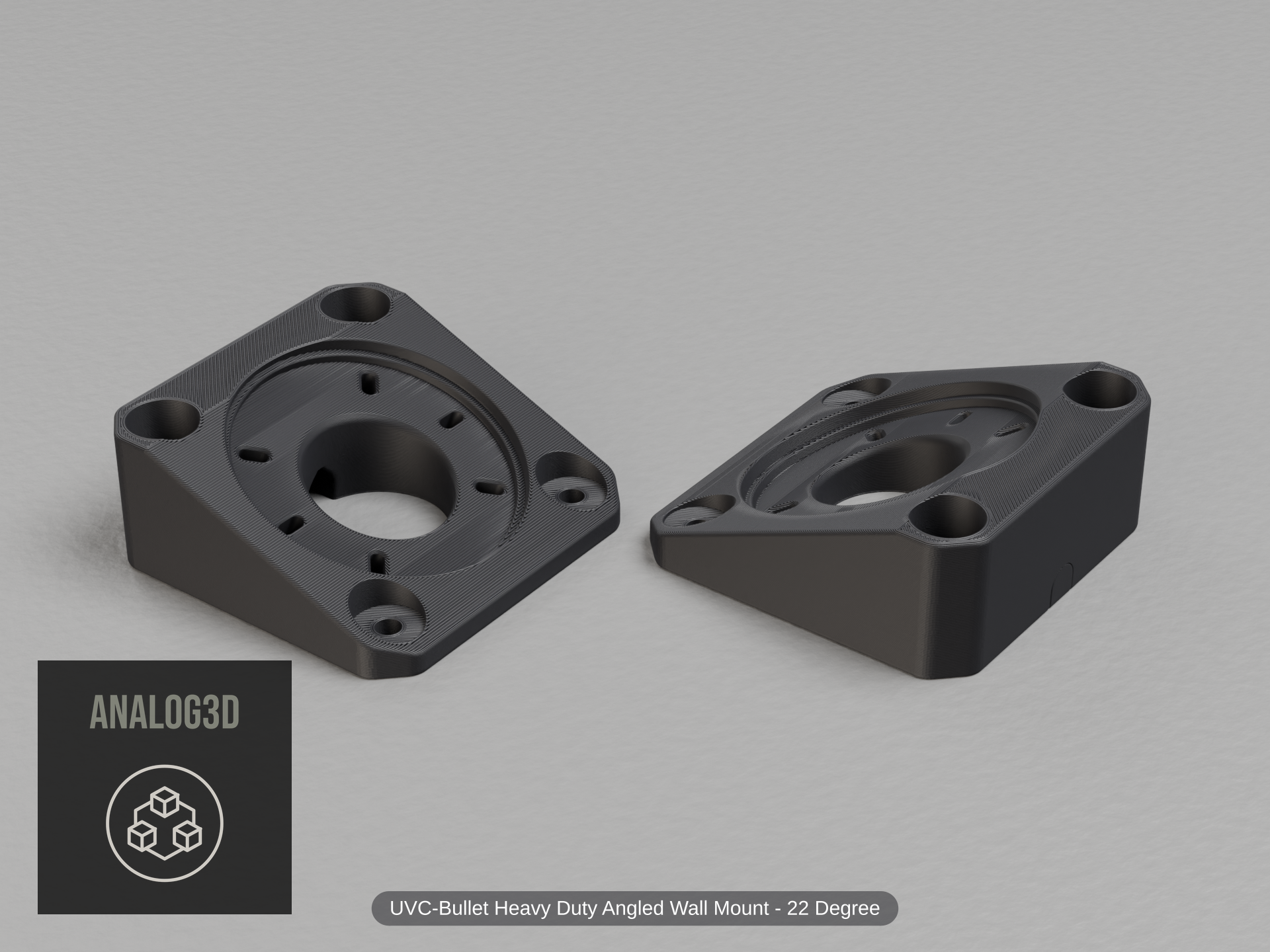 uvc-bullet-hd-wall-angled — black PETG product render