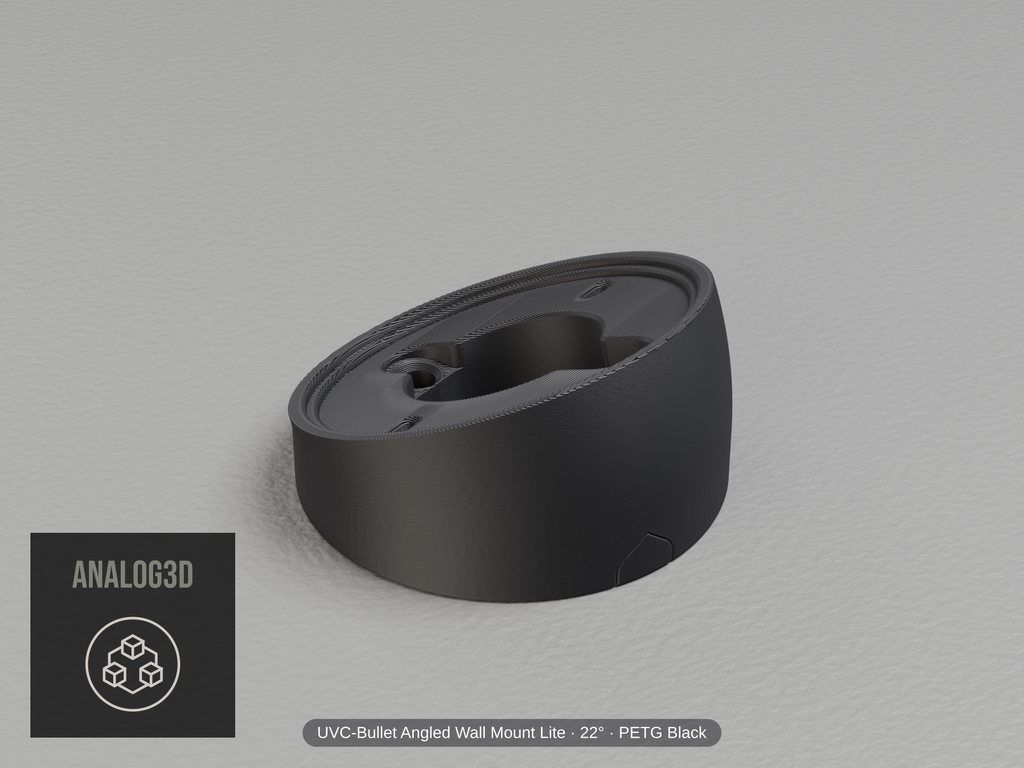 uvc-bullet-lite-wall-angled — black PETG product render