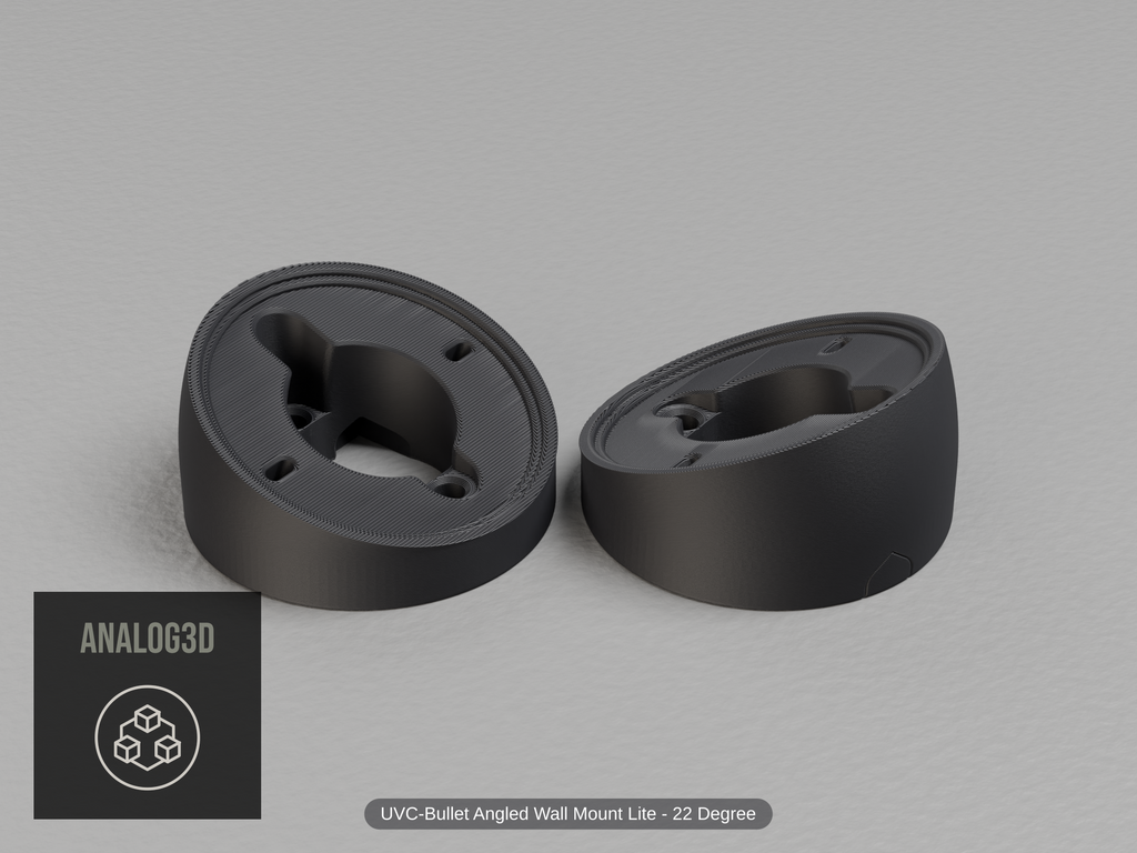 uvc-bullet-lite-wall-angled — black PETG product render