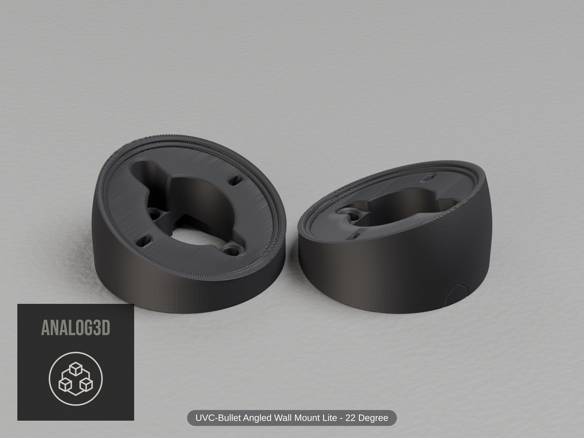 uvc-bullet-lite-wall-angled — black PETG product render