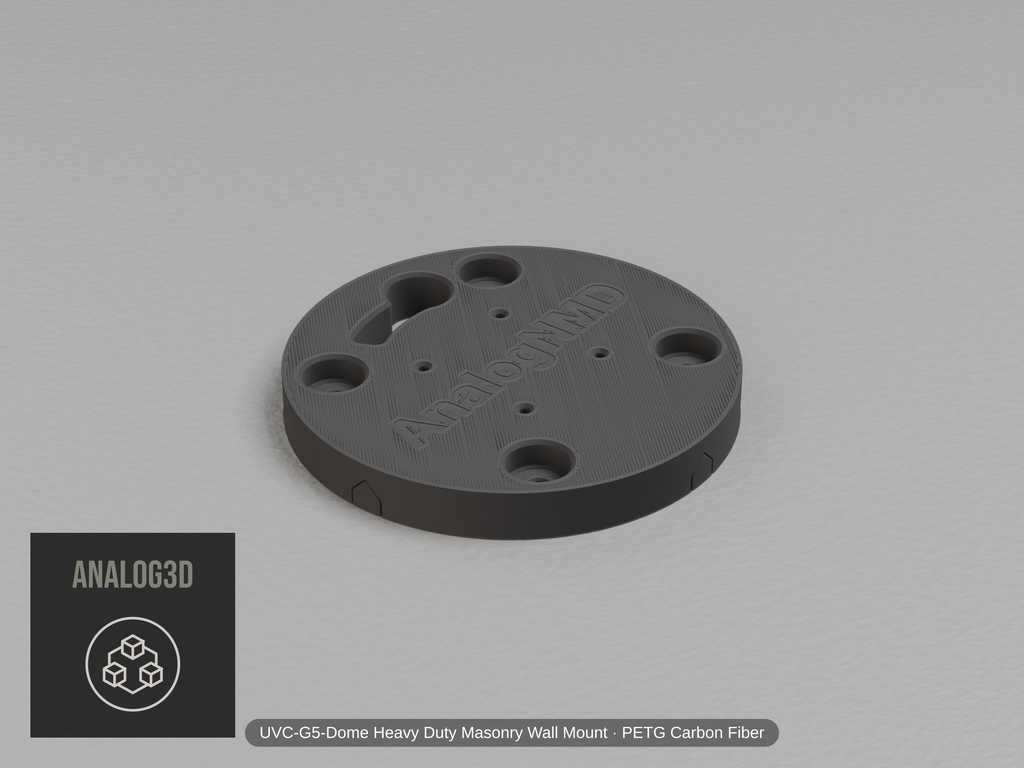 uvc-g5-dome-masonry-wall — carbon PETG product render