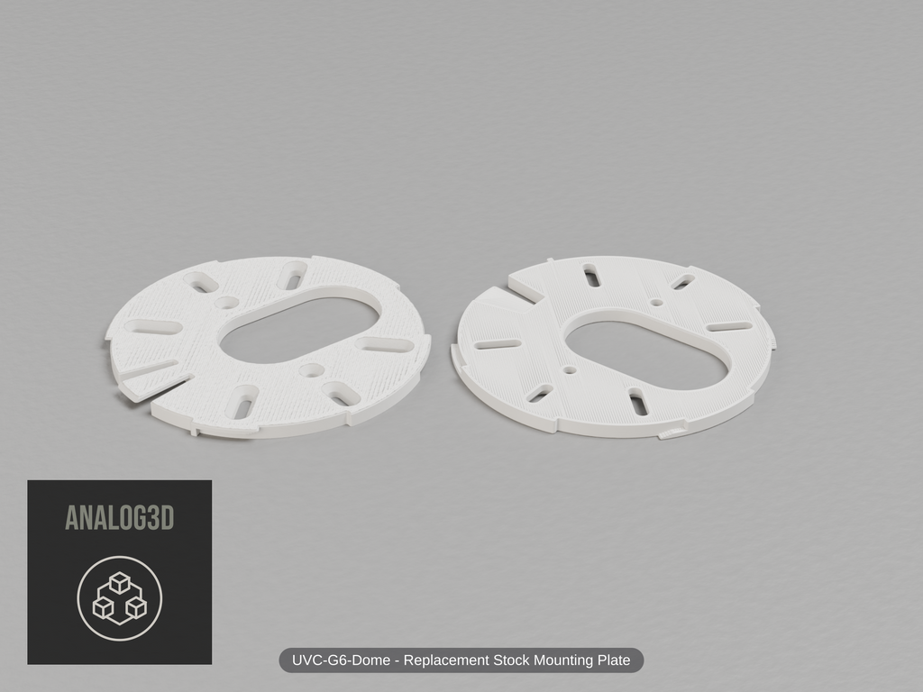 uvc-g6-dome-baseplate — white PETG product render
