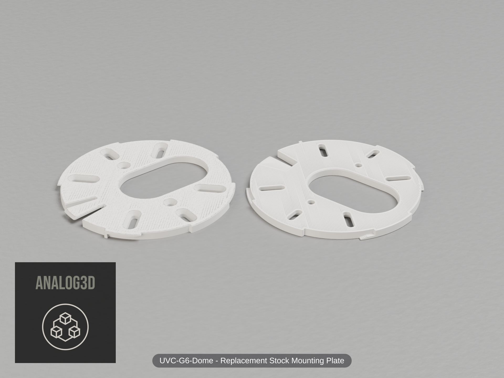 uvc-g6-dome-baseplate — white PETG product render