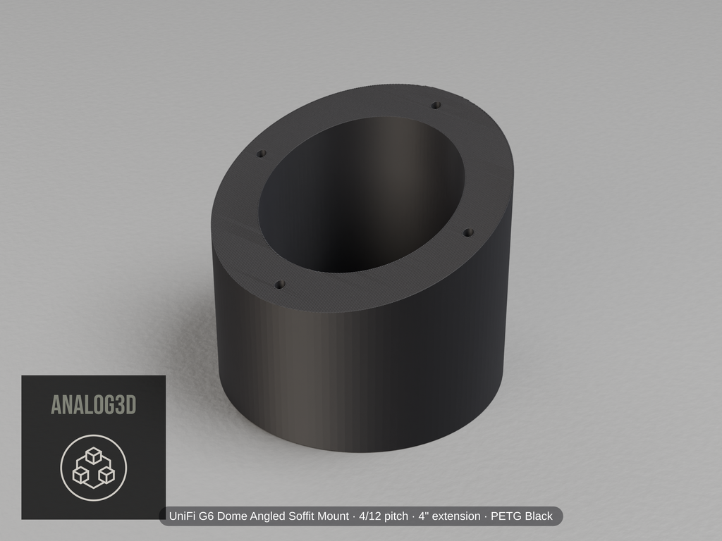 uvc-g6-dome-soffit — black PETG product render