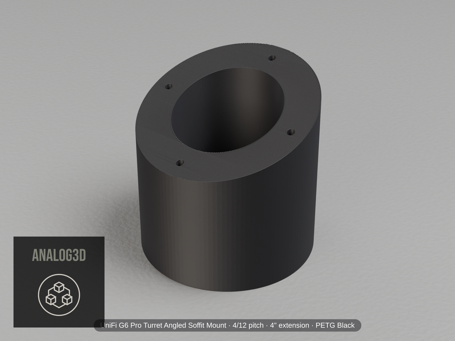 uvc-g6-pro-turret-soffit — black PETG product render