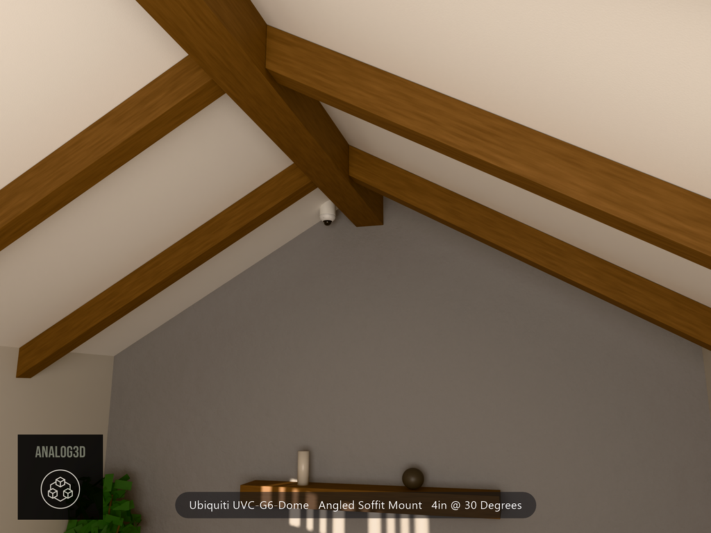 UVC-G6-Dome angled soffit mount installed on vaulted ceiling (4in @ 30 degrees)