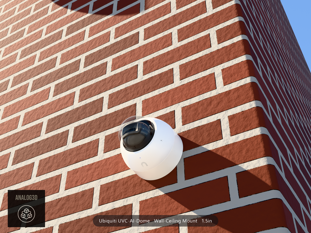 UVC-AI-Dome wall-ceiling mount - camera on brick (installed scene)