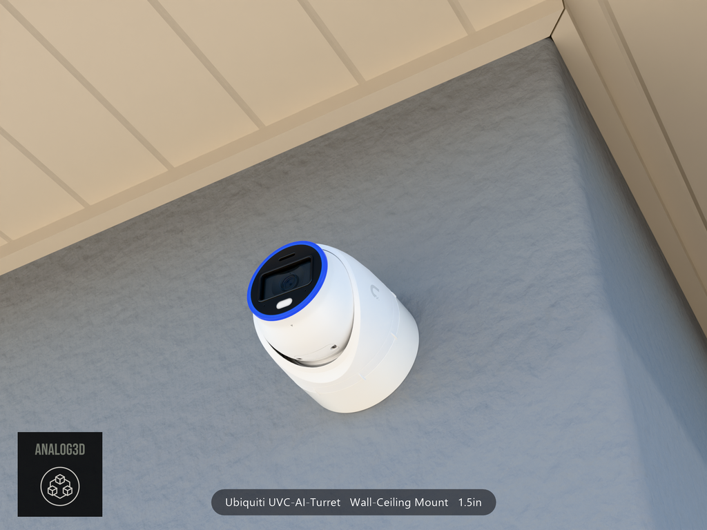 UVC-AI-Turret wall-ceiling mount - camera on stucco (installed scene)