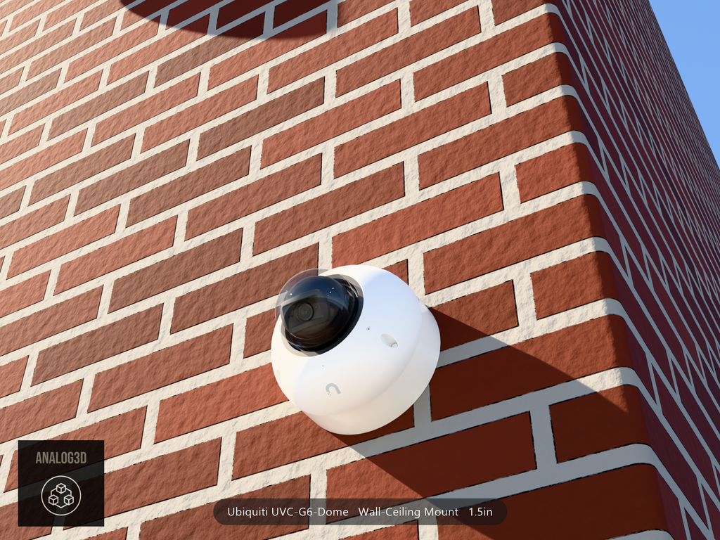 UVC-G6-Dome wall-ceiling mount - camera on brick (installed scene)