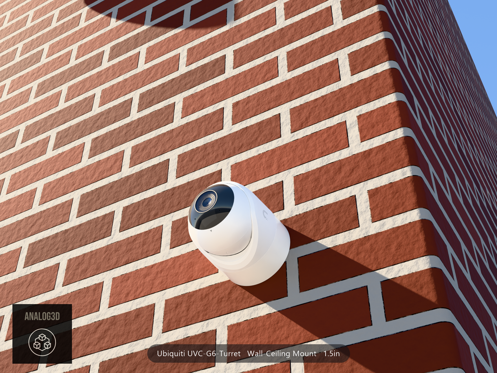 UVC-G6-Turret wall-ceiling mount - camera on brick (installed scene)